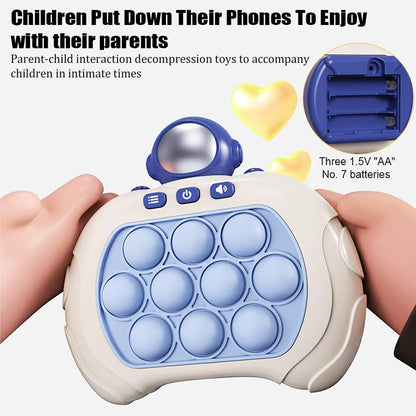 UK-0852 Puzzle Pop Light Up Game Fidget Travel Games for Kids, Quick Push Electronic Pop Light Up Games, Squeeze Sensory Fidget Toys Gift for Boys Girls Adult (Cosmonaut)