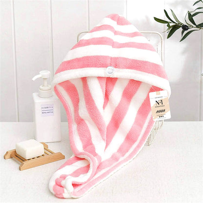 UK-0014 Hair Towel Wrap Absorbent Towel Hair-Drying Bathrobe Microfiber Bath Towel Hair Dry Cap Salon Towel