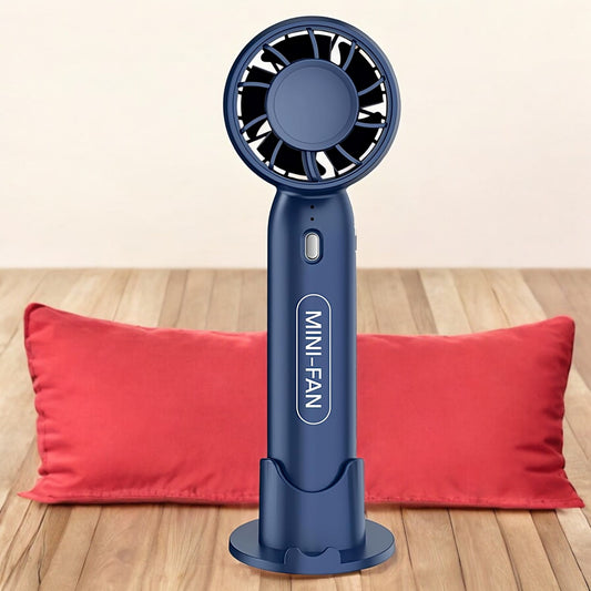 UK-0864 Mini Fan T-10, Rechargeable Hand Fan with Mobile Holder 3 Adjustable Speeds,Lightweight Design, Low Noise, and Easy Portability for Indoor and Outdoor Use (Multicolor)