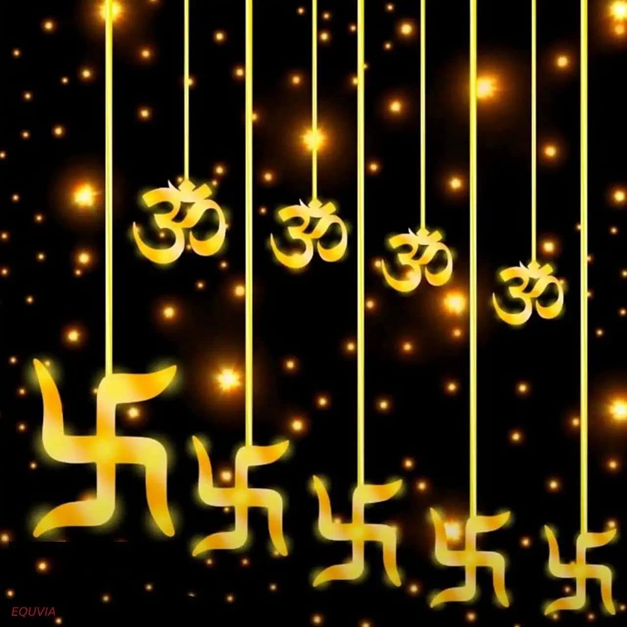 UK-0648 SWASTIK OM Curtain LED Lights for Diwali , Curtain String Lights with 8 Flashing Modes, Decoration for Christmas, Wedding, Party