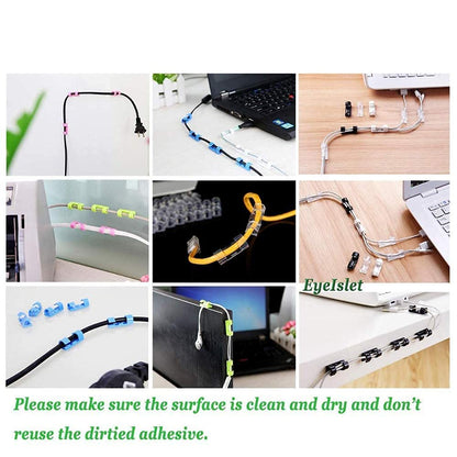 UK-0190 elf-Adhesive Cable Clips Organizer Drop Wire Holder Cord Management System