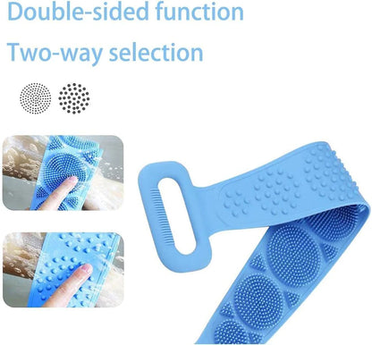 UK-0055 (Loos) Bath Body Brush Towel Eco-Friendly Back Scrubber Shower Brush Silicone Bath Body Brush