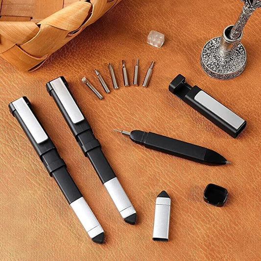 UK-0320 Multifunction Stylus Pen, 4 in 1 Tools Pen with Phone Stand and Touch Screen Mini Pen Compact Pocket Pen-Shaped Phone Holder with Screwdriver Tool