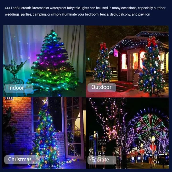 UK-0008    Smart Fairy String Lights - 5 Meter 150 LED Fairy Lights with Music Mode Remote App Control RGB Color Changing