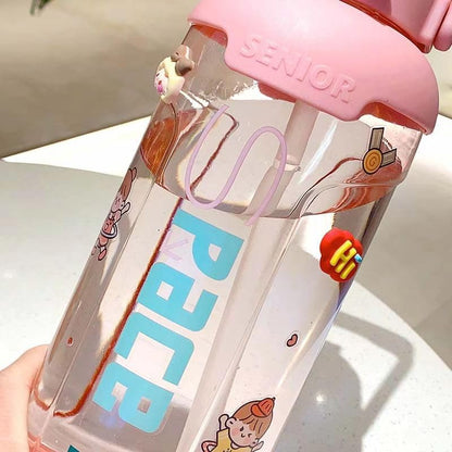 UK-0926 Water Bottle with Handel, Carry Strap, Leak-Proof Tritan Half Gallon/1 Gallon Big Water Bottle