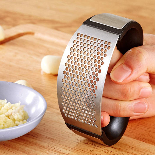 UK-0152 Garlic Presser Squeeze Press Crusher Stainless Steel Kitchen Tools, Quick Handy Ginger Garlic Crusher