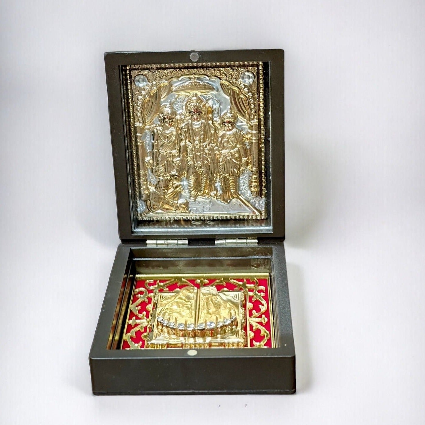 UK-0309 Blessing Lord  Small Puja Worship Box – Gold Plated      ( MIX GOD)