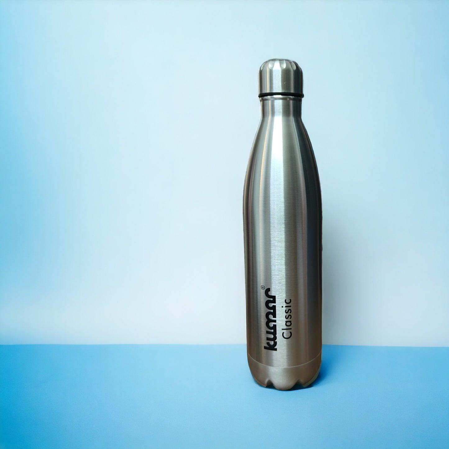 UK-0357 Stainless Steel Vacuum Insulated Flask | Hot And Cold Water Bottle With Screw Lid | Double Walled Silver Bottle For Home, Office, Travel 12 Hours Cold & Hot