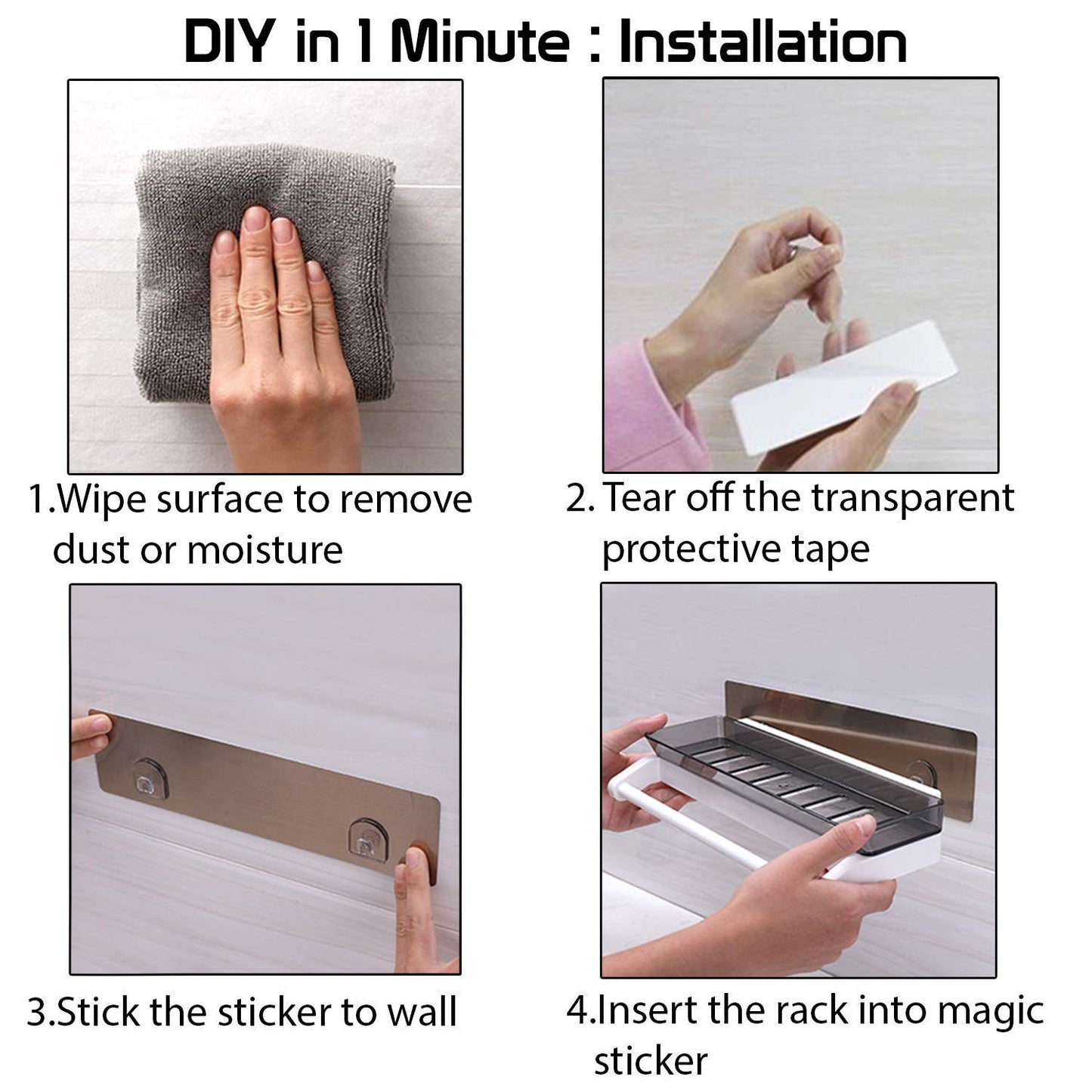 UK-1047 Bathroom Shelves, Bathroom Rack Toilet Wall Mounted Storage Rack Economical and Practical Bathroom Shower Room Without Perforated Toilet Rack