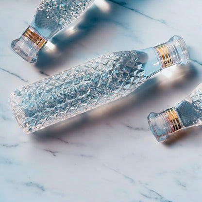UK-0300 Diamond cut Crystal Clear Plastic Fridge Water Bottle, Unbreakable Re-Usable Bottles Ideal for Office, Gym, Yoga(1 PC)