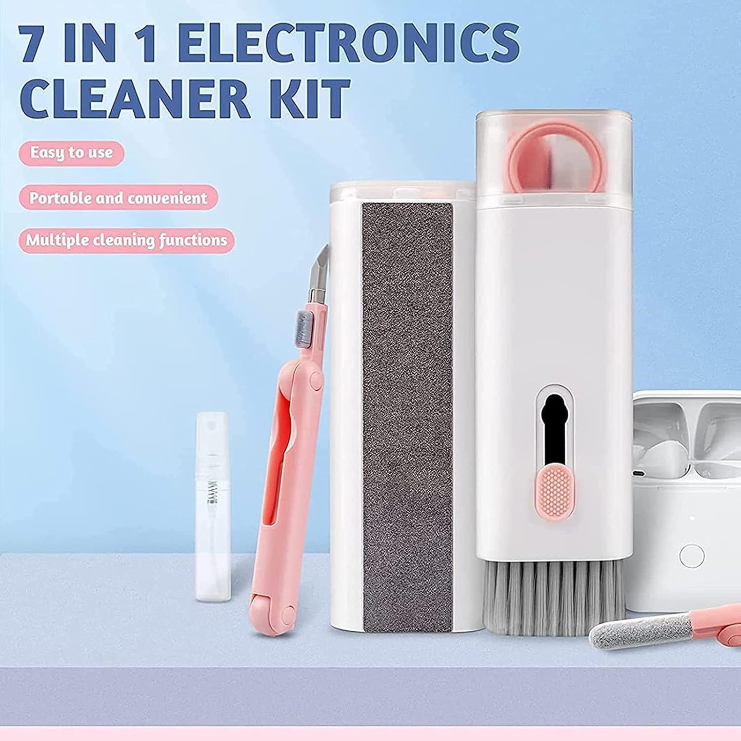 UK-0870 7 in 1 Electronic Cleaner Kit, Keyboard Cleaner Kit with Brush, 3 in 1 Cleaning Pen for AirPods Pro, Multifunctional Cleaning Kit for Earphone, Keyboard, Laptop, Phone, PC Monitor
