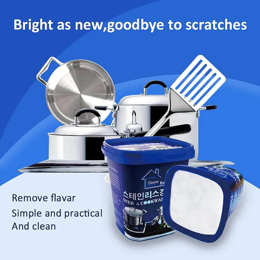 UK-0012 Quickly Cleans Cookware Surfaces Oven & Cookware Cleaner Stainless Steel Cleaning Paste Remove Stains from Pots Pans Multi-Purpose Cleaner & Polish Removes Household Clean - 400 gm