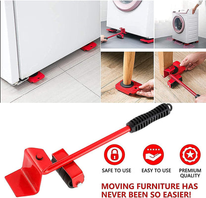 UK-0200 Furniture Lifter Mover Tool Set, Furniture Moving Roller Wheel Set for Washing Machines, Fridge,Sofa, Wardrobes Adjustable Height