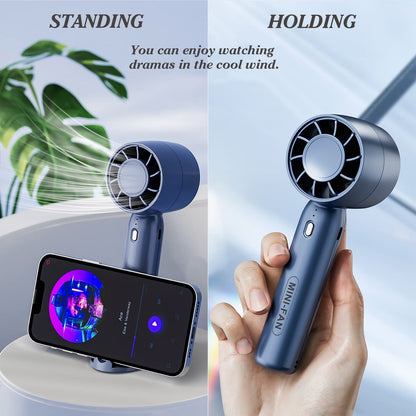 UK-0864 Mini Fan T-10, Rechargeable Hand Fan with Mobile Holder 3 Adjustable Speeds,Lightweight Design, Low Noise, and Easy Portability for Indoor and Outdoor Use (Multicolor)