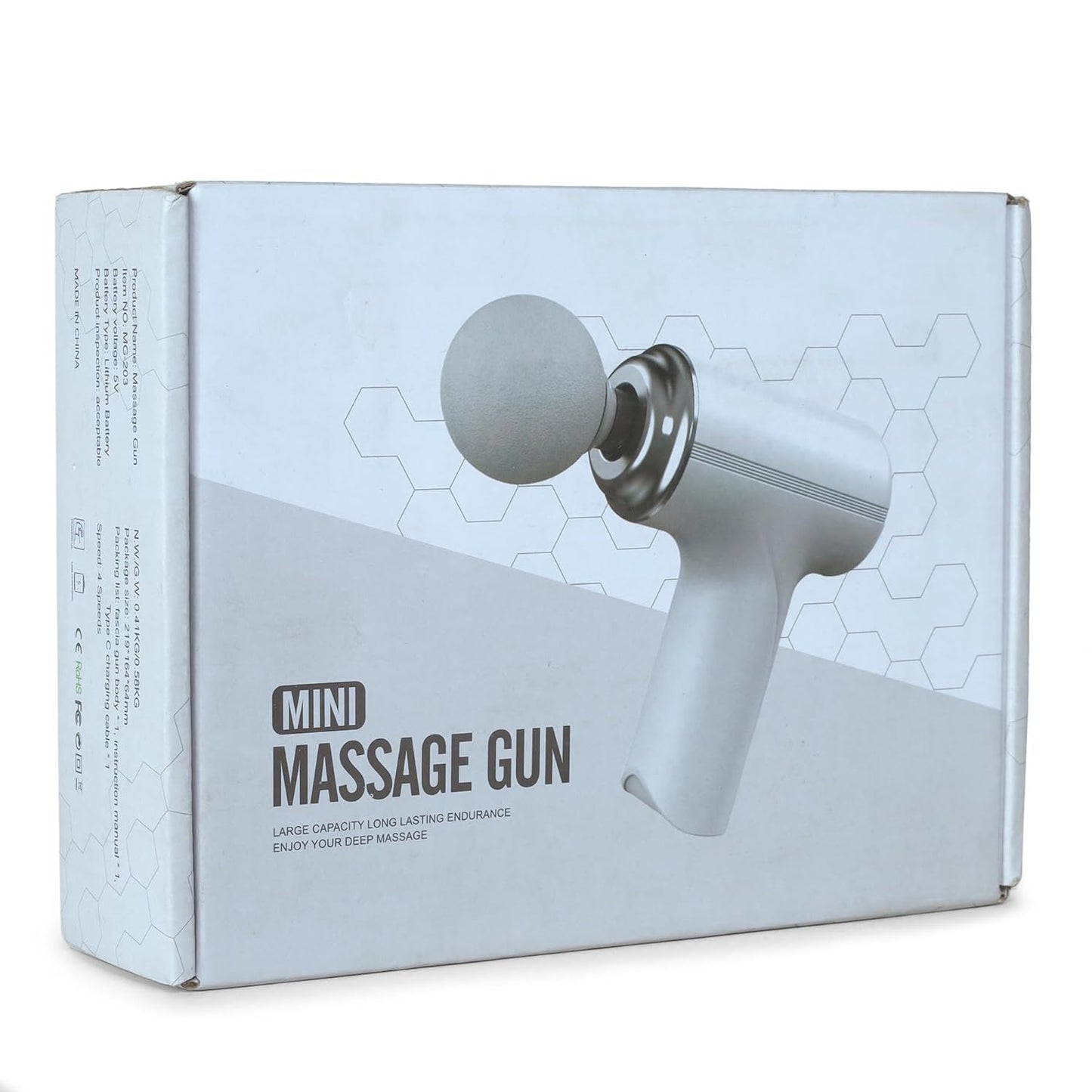 UK-1022 Massage Gun for Deep Tissue Pain Relief, 6 Speed Settings, Powerful Battery, 4 Massage Heads, Type-C Charging Port, Hammer, Tapping, Percussion, Rechargeable Full Body Massage Machine Gun Massager