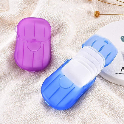 uk-0528 Paper Soap Strips Box Mini Portable Travel Soap Paper Sheets Disposable Hand Washing Bath Scented Paper Soap for Outdoor, Camping Hiking