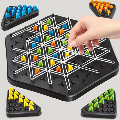 UK-1046 Geometry Chess Game – Rubber Band Strategy Puzzle Board for Kids & Family | STEM Brain Development Triangle Game | Colourful Pegs | Logical Thinking Toy 2-4 Players