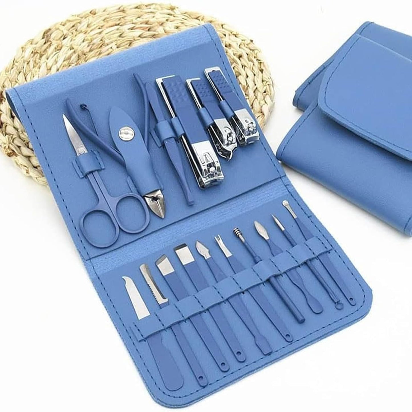 UK-0964 Manicure Set Nail Clipper Kit - 16 Pieces Stainless Steel Manicure Kit, Nail Care Tools for Hand & Feet, Nail Clippers Pedicure Professional Grooming Kits for Facial, Hand & Foot Care