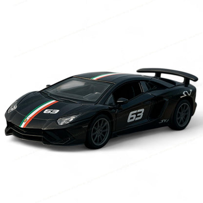 UK-0984 Lamborghini Diecast Model Toy, 1:32 Scale with Sound & Lights Pull Back Collectible Vehicle Toy Door Opening Scale Car Model Birthday Gift for Boys Girls (DieCast 63)
