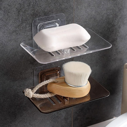 UK-0652 Soap Holder, Bathroom Soap Holder Soap Box Drain Soap Dish Wash Room Storage Soap Rack Bathroom