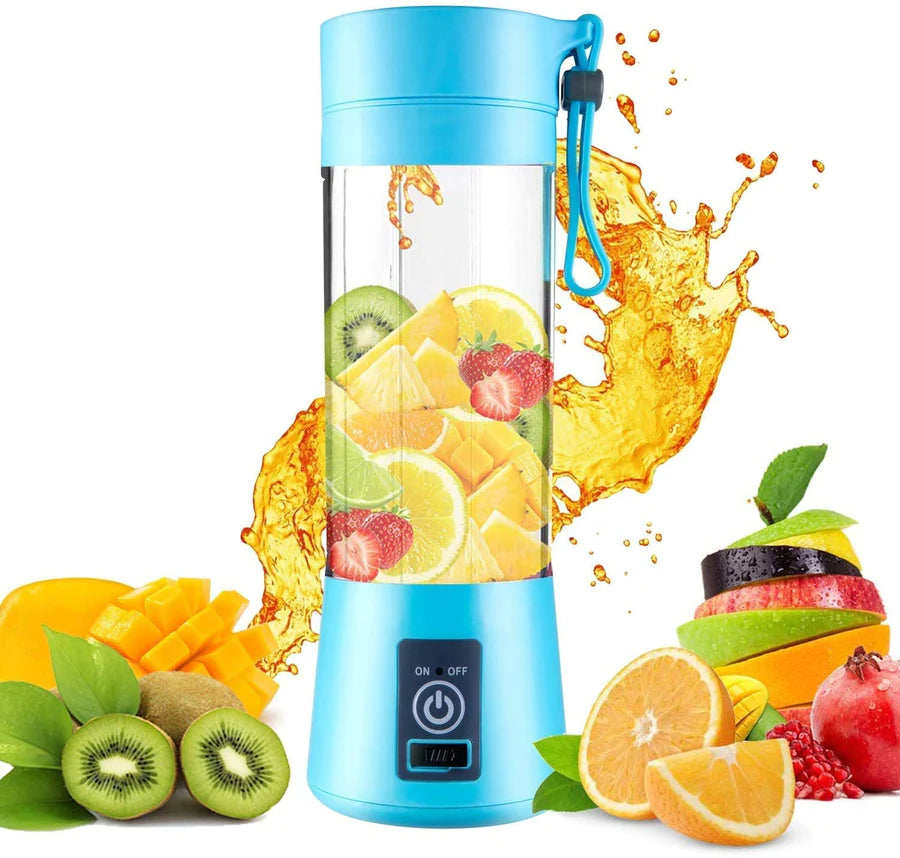 UK-0090 6 Blades Juicer Rechargeable Portable Electric USB Juicer Bottle Blender for Making Juice,Travel Juicer for Fruits and Vegetables,Juice Maker Machine (Multicolour)