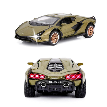 UK-1070 PLAY ME Lamborghini Model Car 1:32 Exclusive Alloy Metal Pull Back Die-cast Car Die-cast Metal Pullback Toy car with Openable Doors & Light Music