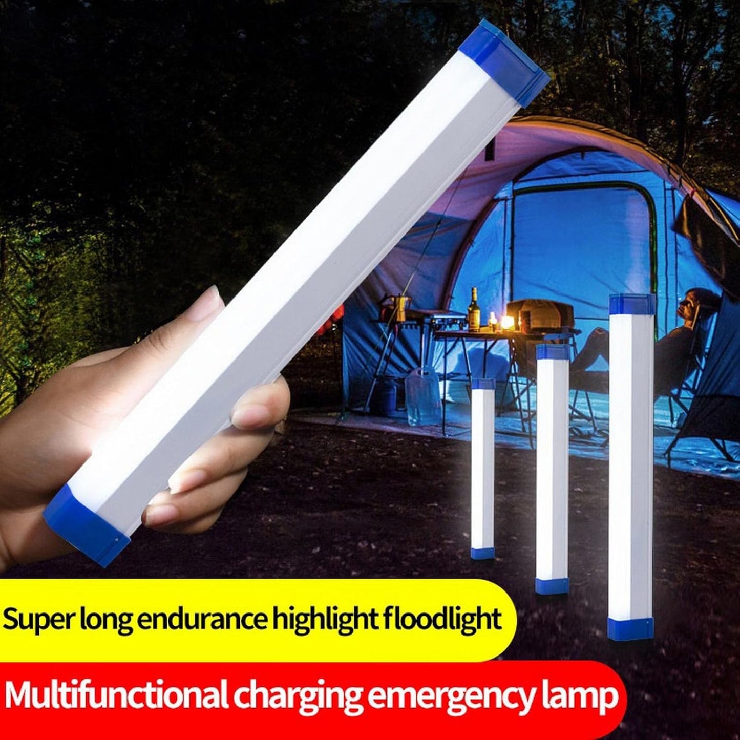 UK-0983 Night Lights, Portable LED Work Lights with Powerful Magnet USB Rechargeable Portable Emergency Light for Outdoor Camping Hiking Night Fishing Emergency Car Repairing Blackout Emergency (15cm)