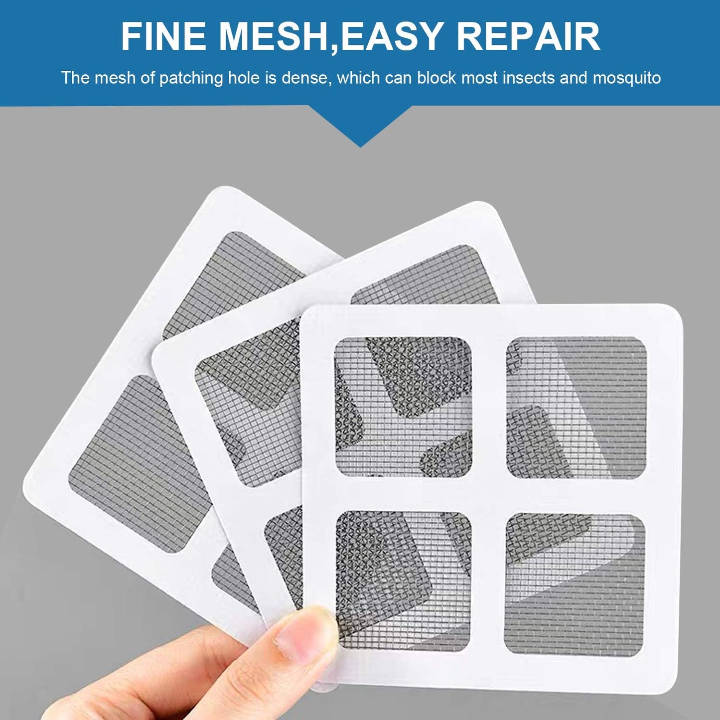 UK-0395  Window Screen Repair Kit Tapes Patch & Multi Use  Size: 4 × 4 Inch (sink jalli )