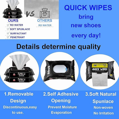 UK-0317 Shoe Cleaner Wipes 80 Pcs Best Quickly Remove Dirt & Stains - These Disposable Shoe Cleaning Wipes