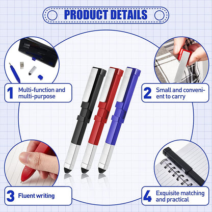 UK-0320 Multifunction Stylus Pen, 4 in 1 Tools Pen with Phone Stand and Touch Screen Mini Pen Compact Pocket Pen-Shaped Phone Holder with Screwdriver Tool