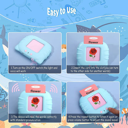 UK-0853 Talking Flash Card for Kids 112 Card Early Language 224 Words Education Learning Device for Kids Ages 1-6