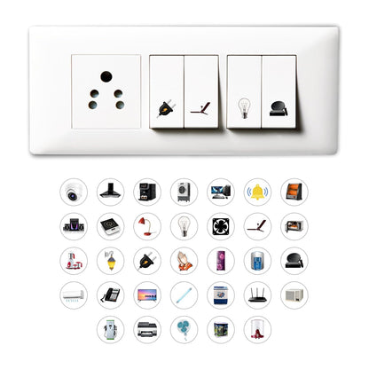 UK-0863 Switch Board Colorful Stickers for Home - Self-Adhesive Labels,Organize & Beautify Electric Boards for Homes, Offices (seet)