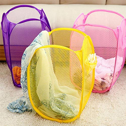 UK-0766 Nylon Mesh Laundry Basket|Sturdy Material & Durable Handles|Netted Lightweight Laundry Bag