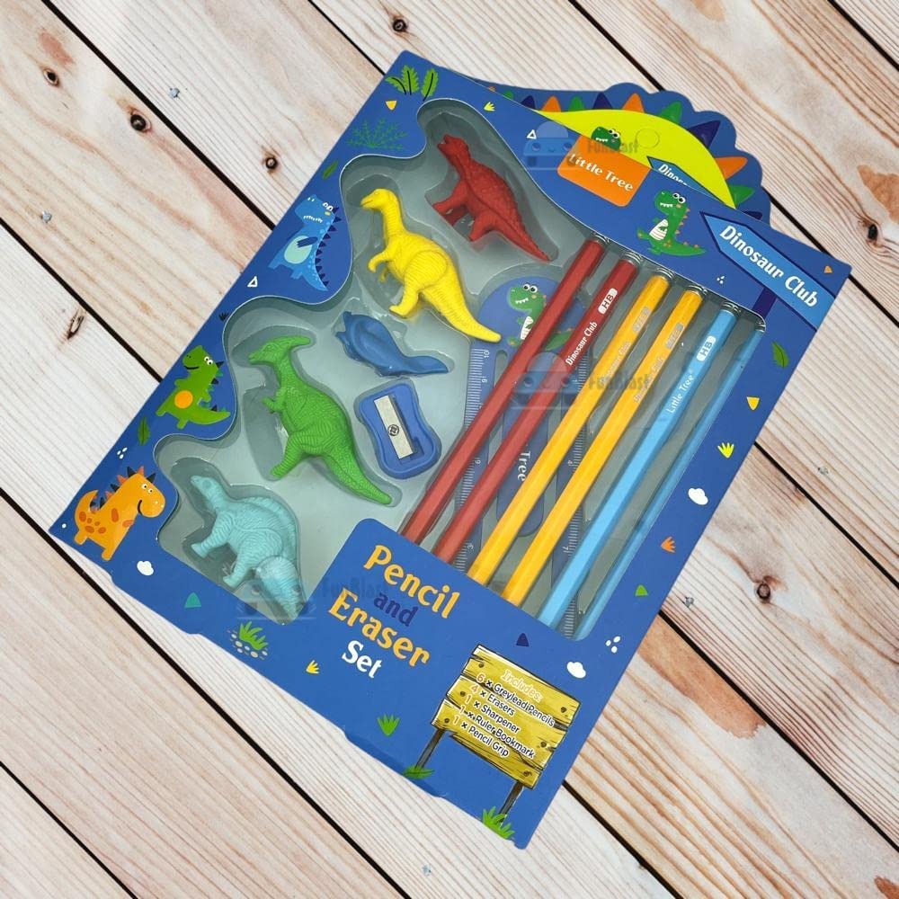 UK-0571  Dinosaur Pencil Box for Girls/Unicorn Colours for Kids/Unicorn Stationary Set/Pencils erasers Scale