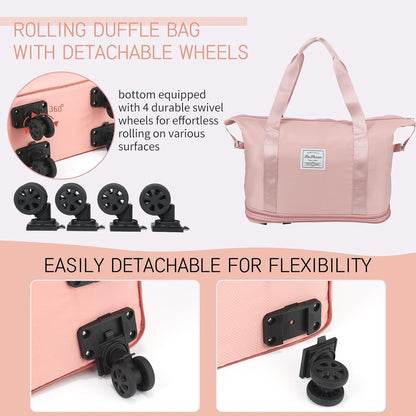 UK-1035 Duffel Trolley Bags for Travel,Luggage Bags for Travel,Rolling Duffle Bag with Wheels,Travel Bags for Luggage Trolley,Expandable Foldable Duffle Bag with Wheels