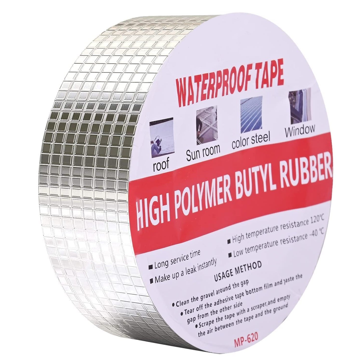 Waterproof Aluminium Rubber Tape for Leakage Repair, Hot & Cold Temperature Aluminium Foil Tape