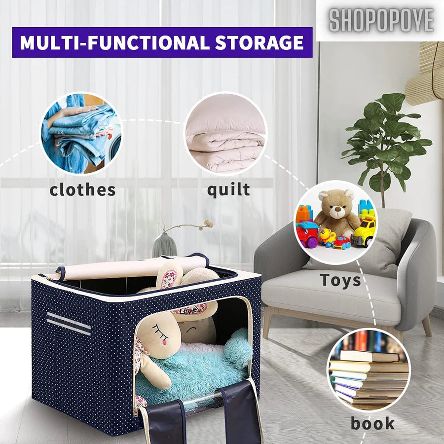 UK-0045  Storage Box for clothes, Cloth Storage box for wardrobe, cloth organisers storage box, saree boxes for storage Oxford Cloth material