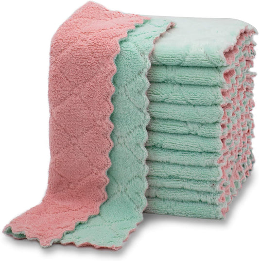 UK-0350 Microfibre Cleaning Clothes, Highly Absorbent, Very Soft, Multi-Purpose Wash Cloth for Kitchen