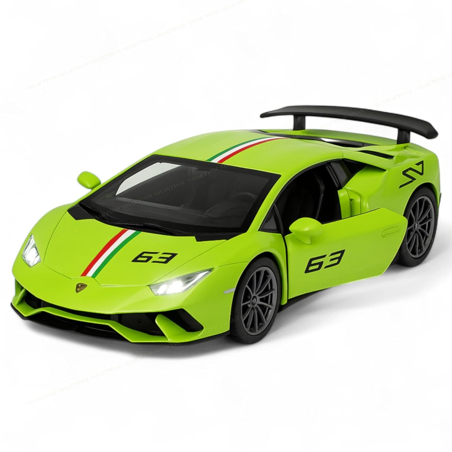 UK-0984 Lamborghini Diecast Model Toy, 1:32 Scale with Sound & Lights Pull Back Collectible Vehicle Toy Door Opening Scale Car Model Birthday Gift for Boys Girls (DieCast 63)