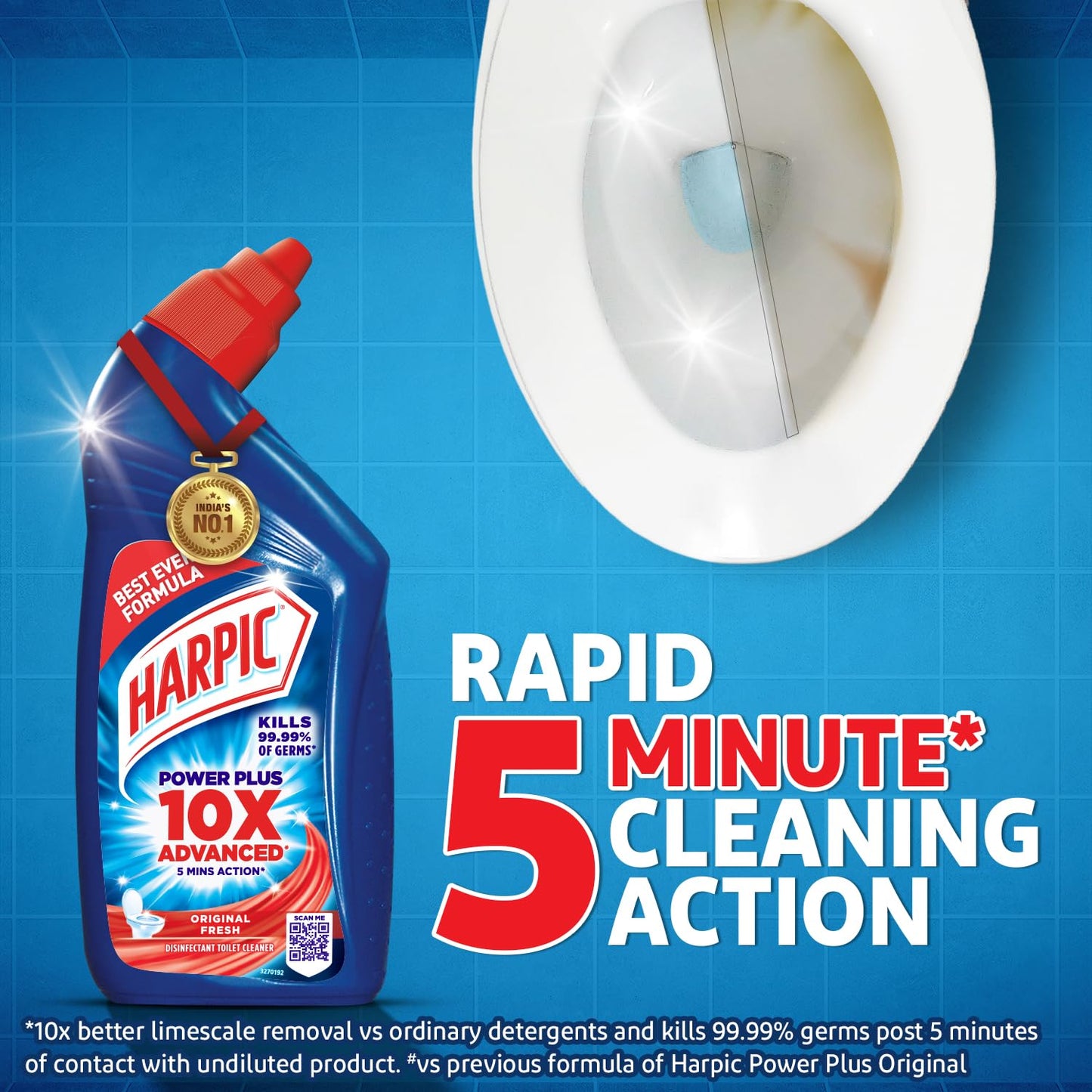 Harpic 1 Litre - Original, Disinfectant Toilet Cleaner Liquid | Suitable for Toilet Bowls