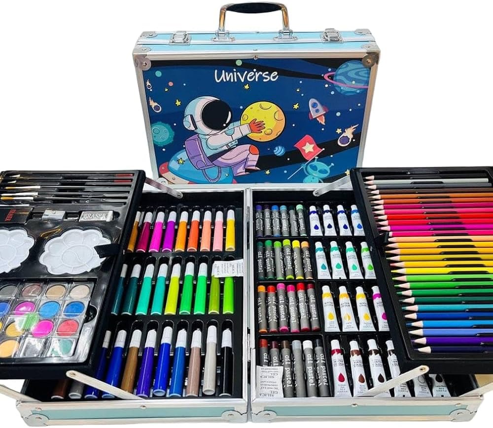 UK-0841 Artist Colour Set Unicorn Color Box With Multiple Coloring Kit, Professional Drawing Color Pencils, Water Colors, Oil Pastel, Sketches And Acrylic Paint Brush For Art Craft(Multi), Kids