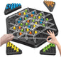 UK-1046 Geometry Chess Game – Rubber Band Strategy Puzzle Board for Kids & Family | STEM Brain Development Triangle Game | Colourful Pegs | Logical Thinking Toy 2-4 Players