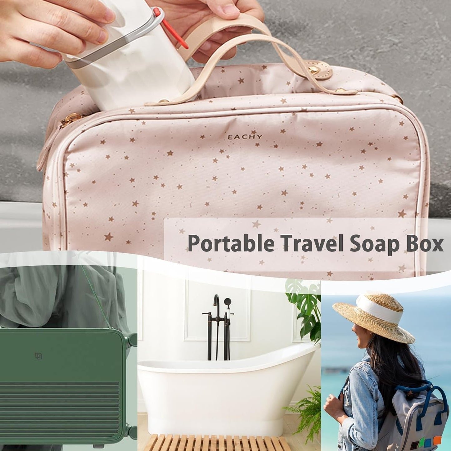 UK-0268 Soap Box Holder Travel Portable Soap Dish, Creative Soap Box Waterproof Soap Storage Container Household Soap Dish with Cover for Bathroom Soap Case