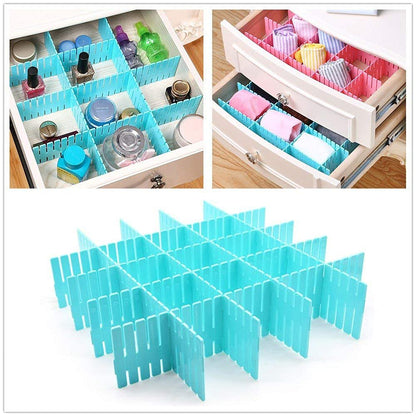 UK-0243 Drawer Divider Organizers, DIY Plastic Grid, Plastic Adjustable Drawer Dividers Makeup Socks, Underwear, Organizer for Clothes, Kitchen, Office