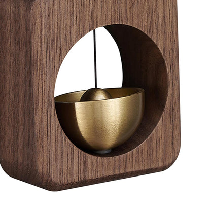 UK-1045 Wind Chime with Brass Bell Hanging Walnut for Home Office Door Black Walnut | Yard, Garden & Outdoor Living | Garden Decor | Wind Chimes