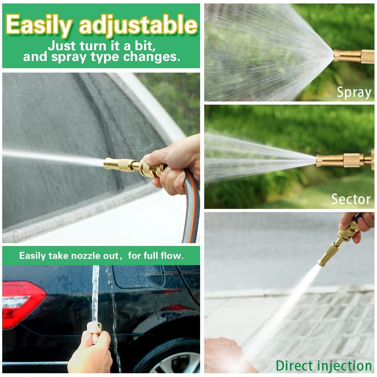 UK-0376 Golden Water Spray Gun, Water Jet Hose Nozzles Hose Pipe Spray Gun | Suitable for Cleaning Gardening/Washing Roads