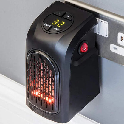 UK-0084 Small Electric Handy Room Heater Compact Plug-in, The Wall Outlet Space Heater 400Watts, Handy Air Warmer Blower