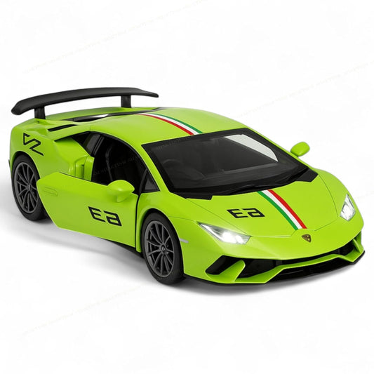 UK-0984 Lamborghini Diecast Model Toy, 1:32 Scale with Sound & Lights Pull Back Collectible Vehicle Toy Door Opening Scale Car Model Birthday Gift for Boys Girls (DieCast 63)