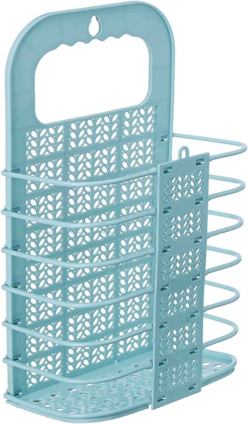 UK-0533 Folding Laundry Basket for Dirty Clothes Humper | Plastic Wall-Mount Hanging Dirty Clothes Organizer Storage Collapsible Bin with Handle