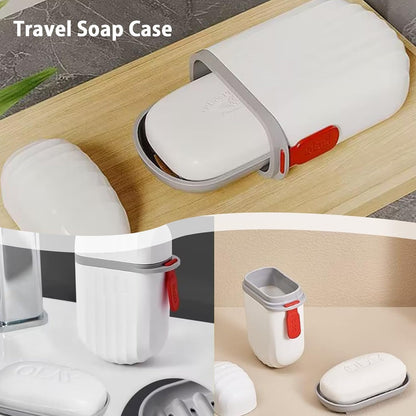 UK-0268 Soap Box Holder Travel Portable Soap Dish, Creative Soap Box Waterproof Soap Storage Container Household Soap Dish with Cover for Bathroom Soap Case